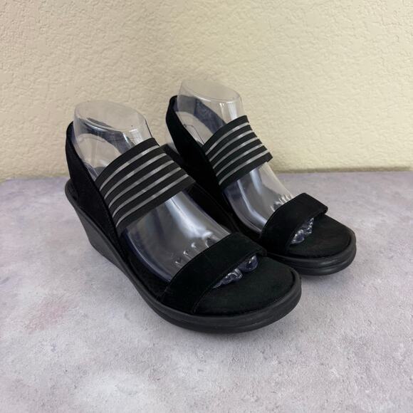 Skechers Rumblers Sci-Fi Wedge Sandal Black Memory Foam 38472 Women's Size 9 - Picture 1 of 13